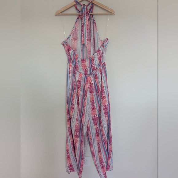 NEW Savanna Jane Women's Plus Size 1X Boho Jumpsuit Playsuit Colorful Halter - Picture 4 of 12